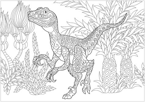 detailed dinosaur coloring pages  adults png colorist
