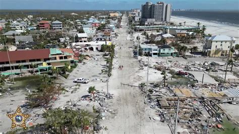 aerial footage shows devastation  fort myers beach  hurricane ian