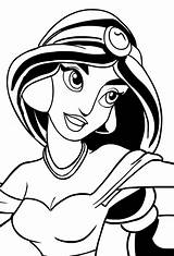 Colorare Jasmine Principessa Viso Disegni Aladdin Cartonionline Bambini sketch template