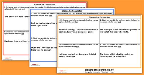 change  conjunction ks gps sats test practice classroom secrets