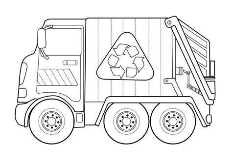 garbage truck printable coloring pages  printable templates