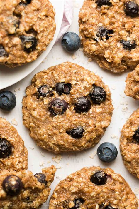 healthy blueberry oatmeal breakfast cookies amys healthy baking