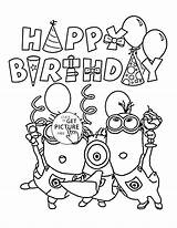 Birthday Coloring Happy Pages Minions Minion Drawing Dad Personalized Kids Halloween Color Bob Print Printable Christmas Draw Colorings Banana Drawings sketch template