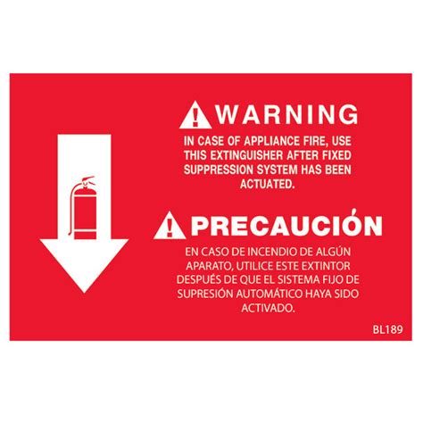 K Class Fire Extinguisher Arrow Sign Vinyl 12 X 8 S117
