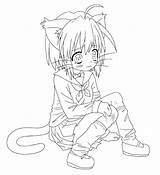 Pages Kitty Neko Coloringhome sketch template