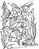Coloring Fish Pages Tropical Tank Printable Sheets Colouring Aquarium Detailed Drawing Kids Adults Adult Sports Realistic Clipart Kid School Getdrawings sketch template