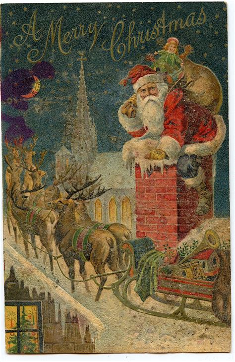lot antique vintage postcard christmas