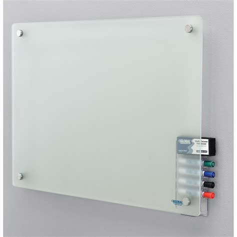 36 W X 24 H Frosted Glass Dry Erase Board With Markers And Eraser