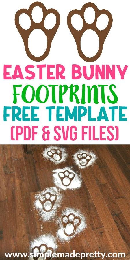 printable easter bunny feet template simple  pretty