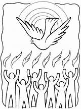 Pentecostes Venida Espiritu Espíritu Pentecost Tongues Cristianas sketch template