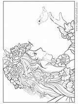 Coloring Fairy Pages Flower Comments sketch template