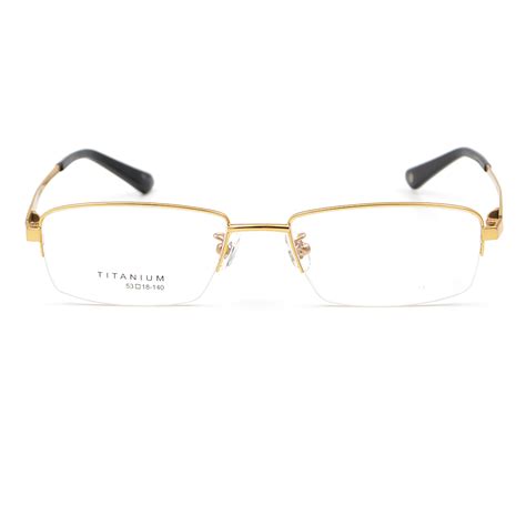 us stock designer pure titanium eyeglasses frames men s half rimless