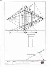 Perspectiva Oblicua Cónica Fuga Escolha Perspetiva Pontos sketch template