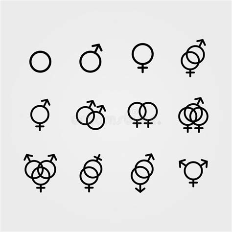 vector male and female sexual orientation icons stock vector