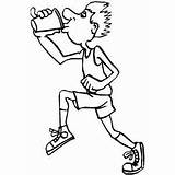 Runner Coloring Pages Drinking Getcolorings sketch template