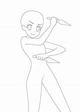 Anime Bases Sketches Dagger Bocetos Chibi Kunai Acessar Salvo sketch template