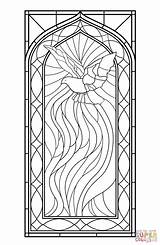 Coloring Stained Glass Window Pages Printable Holy Spirit sketch template