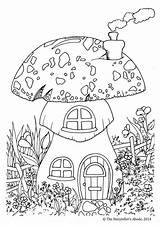 Mushroom Drawing Coloring Pages Cute Magic Getdrawings sketch template