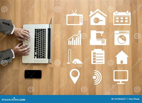 system app remote home control system  phone real estate concept stock image image