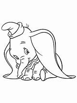 Dumbo Coloring Elephant Pages Disney sketch template