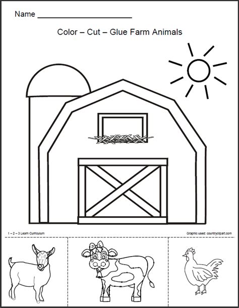 farm animals worksheets  kids  printable triply