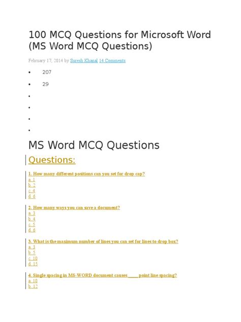 mcq questions  microsoft worddocx microsoft word tab gui