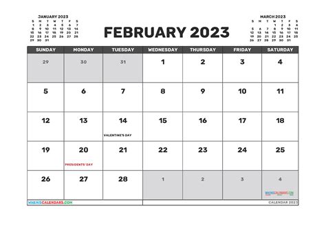 printable february  calendar   templates