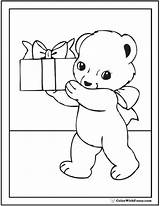 Birthday Coloring Bear Printable Pages Sheets Present Pdf Party Colorwithfuzzy sketch template