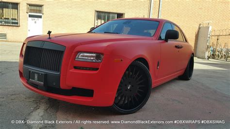 project rolls royce ghost wrapped  matte red  dbx