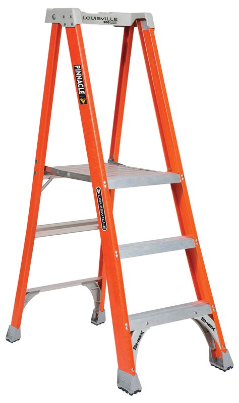louisville ladder fxp  ft fiberglass platform ladder type ia  lbs load capacity