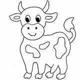 Cows Cow Coloring Pages Cute Drawing Little Color Simple Print Animals Printable Outline Kids Head Animal Drawings Farm Colouring Baby sketch template
