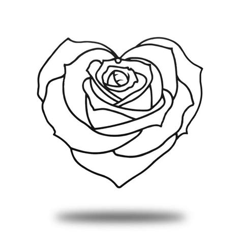 rose heart   heart coloring pages kids printable coloring