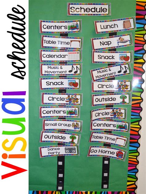 preschool daily schedule  visual schedules pocket  preschool