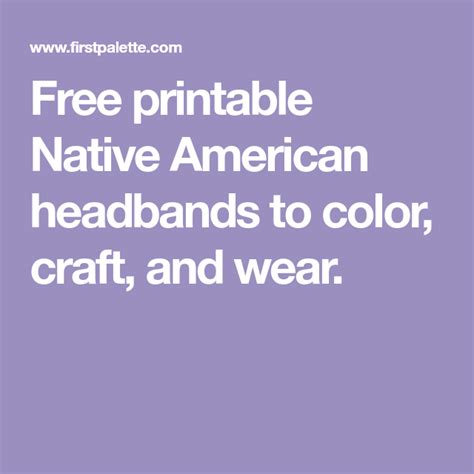 printable native american headbands  color craft  wear