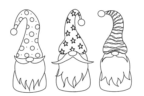 printable christmas gnome coloring pages