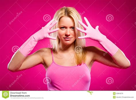 woman in rubber gloves indoors royalty free stock images image 22854279