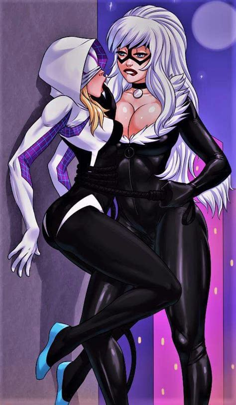 spider gwen and black cat gwen pinterest black cat marvel marvel girls and spider gwen