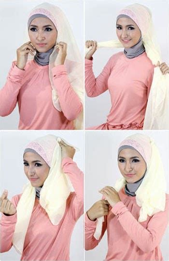 tutorial jilbab polos segi empat terbaru  tutorial hijab terbaru
