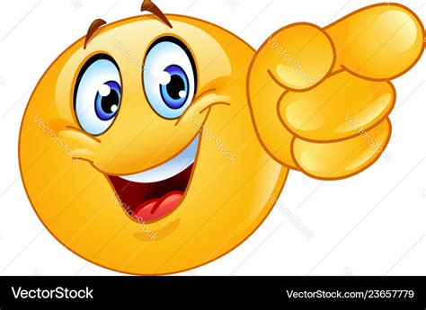 pointing  emoticon royalty  vector image