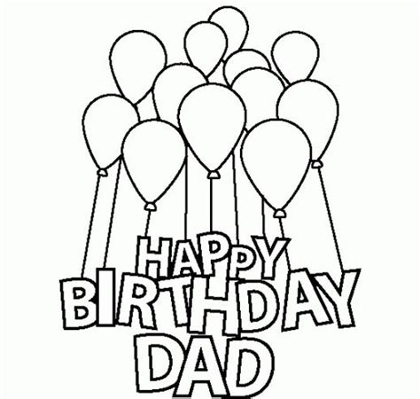 happy birthday dad coloring pages  kids birthdays pinterest