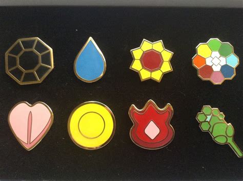 pokemon kanto gym badges set of 8 team rocket etsy