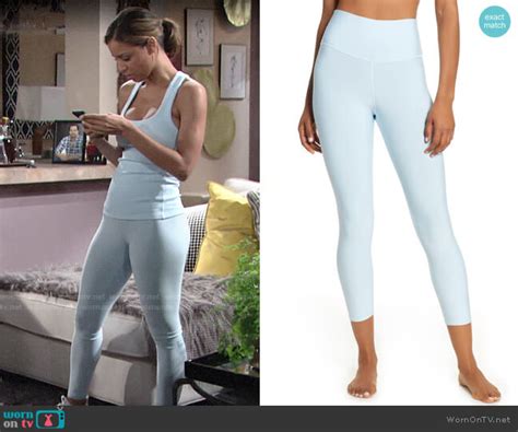 Wornontv Elenas Light Blue Tank And Leggings On The Young And The