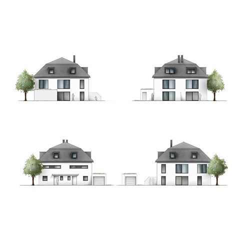 ansichten einfamilienhaus architekturvisualisierung collage