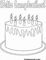 Coloring Pages Grandpa Cumpleanos Feliz Birthday Spanish Template Cake sketch template