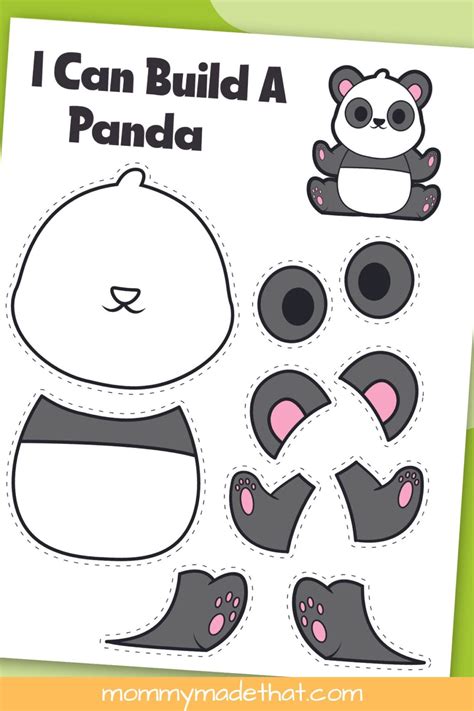 printable panda craft template grab  cutie