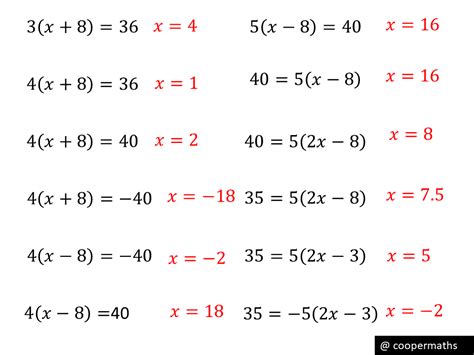 solving linear equations   set  brackets variation theory