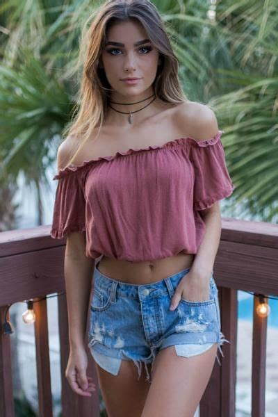 Crop Top Features Ruffle Trim Short Sleeves And Off The