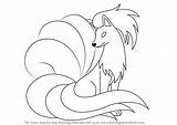 Fox Coloring Ninetales Outline Pages Drawing Pokemon Easy Nine Drawings Step Handshake Getdrawings Draw Animal Color Cartoon Getcolorings Ninetails Mammals sketch template