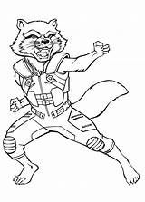Coloring Pages Galaxy Guardians Rocket Raccoon Print Cartoon sketch template