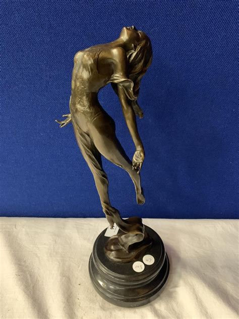 art deco style bronze figurine   lady